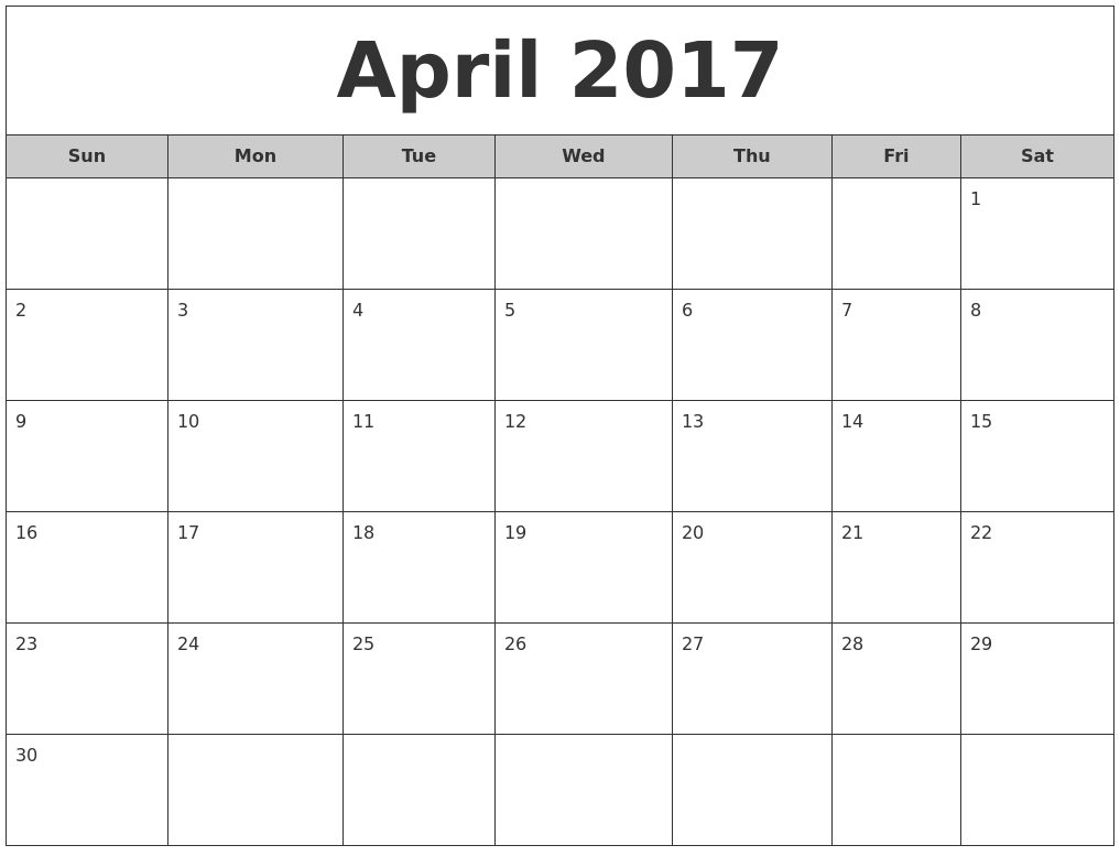 free 2017 monthly calendars