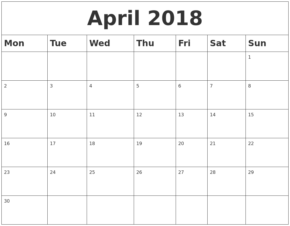 april calendars