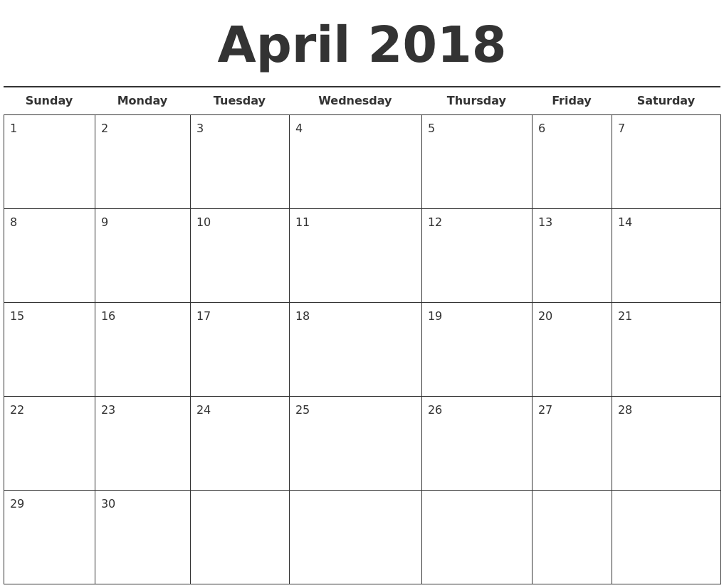 free calendar template 2018 free calendar template 2018