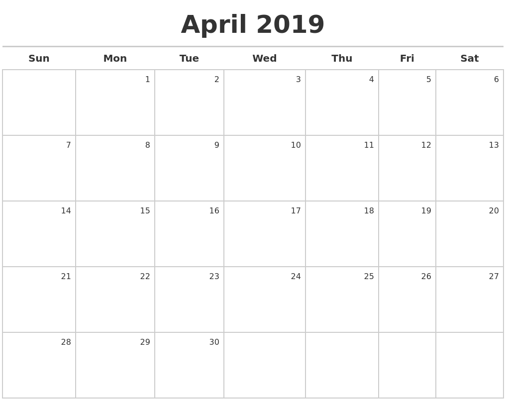 monthly calendar template