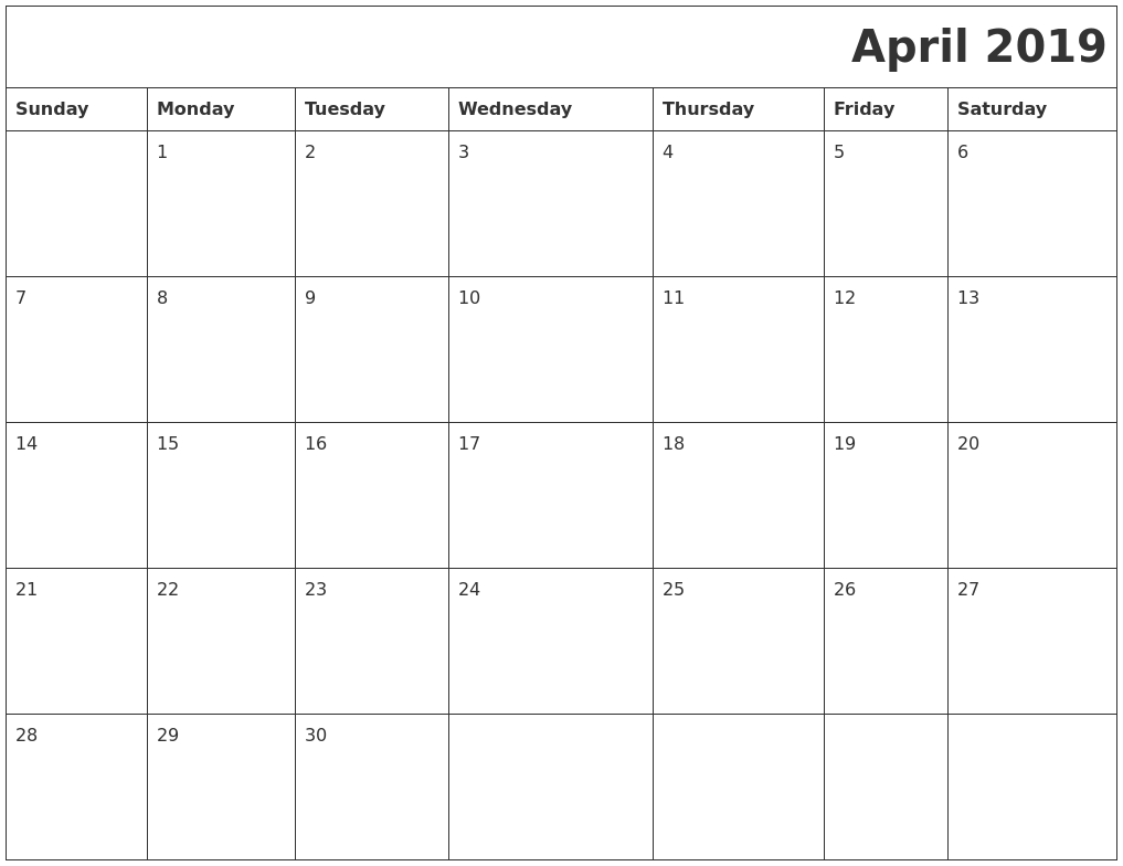 download april 2018 calendar