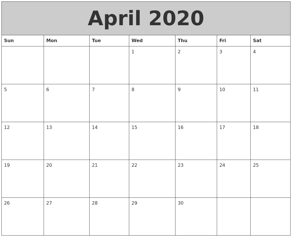 october 2019 calendar april 2020 weekly calendar