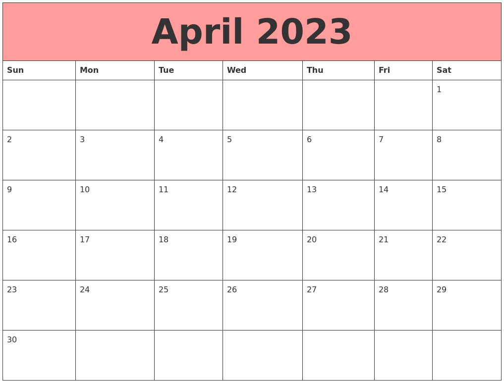 April 2023 Calendars That Work