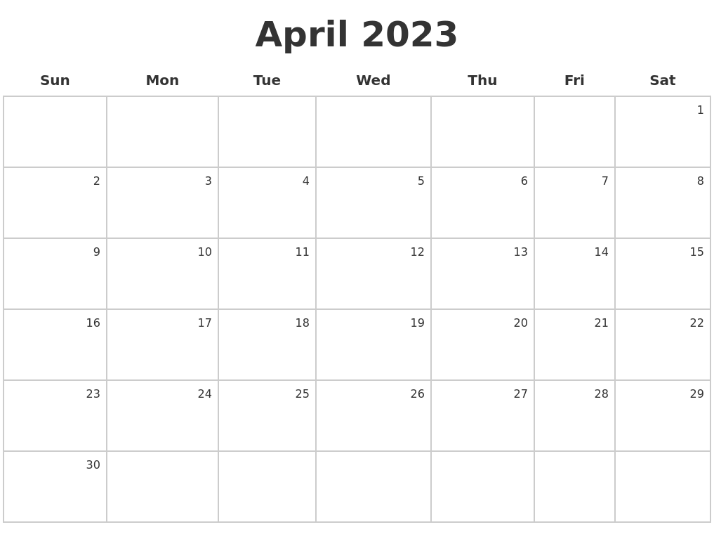 March 2023 Calendar Maker