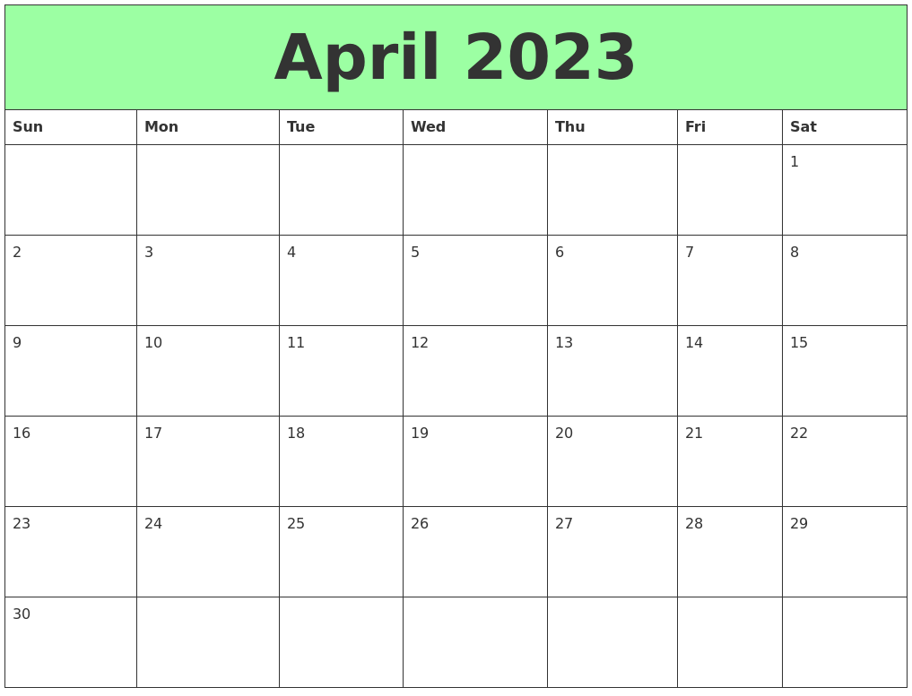 April 2023 Printable Calendars