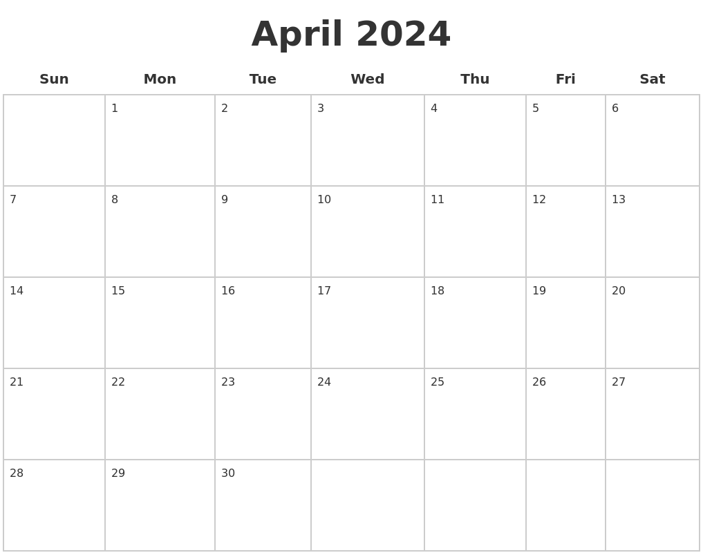 June 2024 Printable Blank Calendar