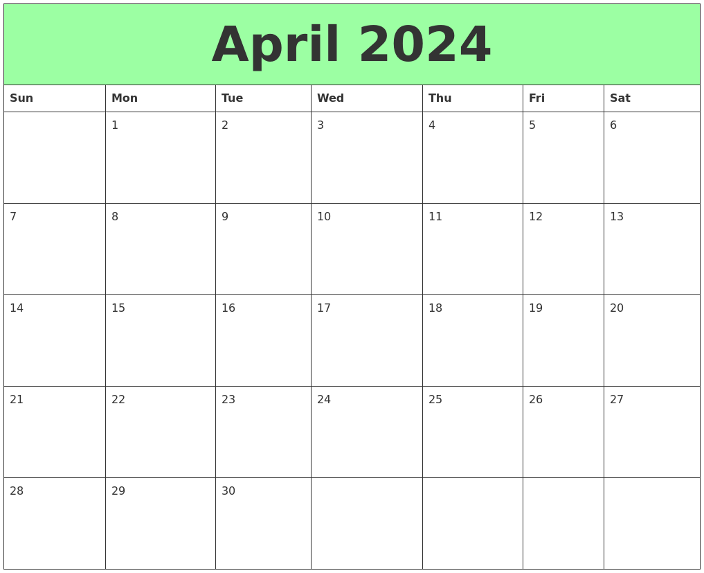 April 2024 Printable Calendars