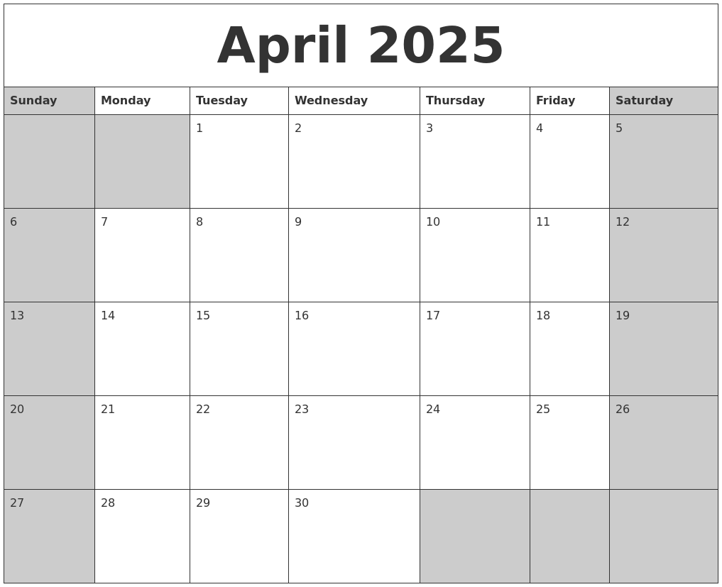 September 2025 Through June 2025 Calendar