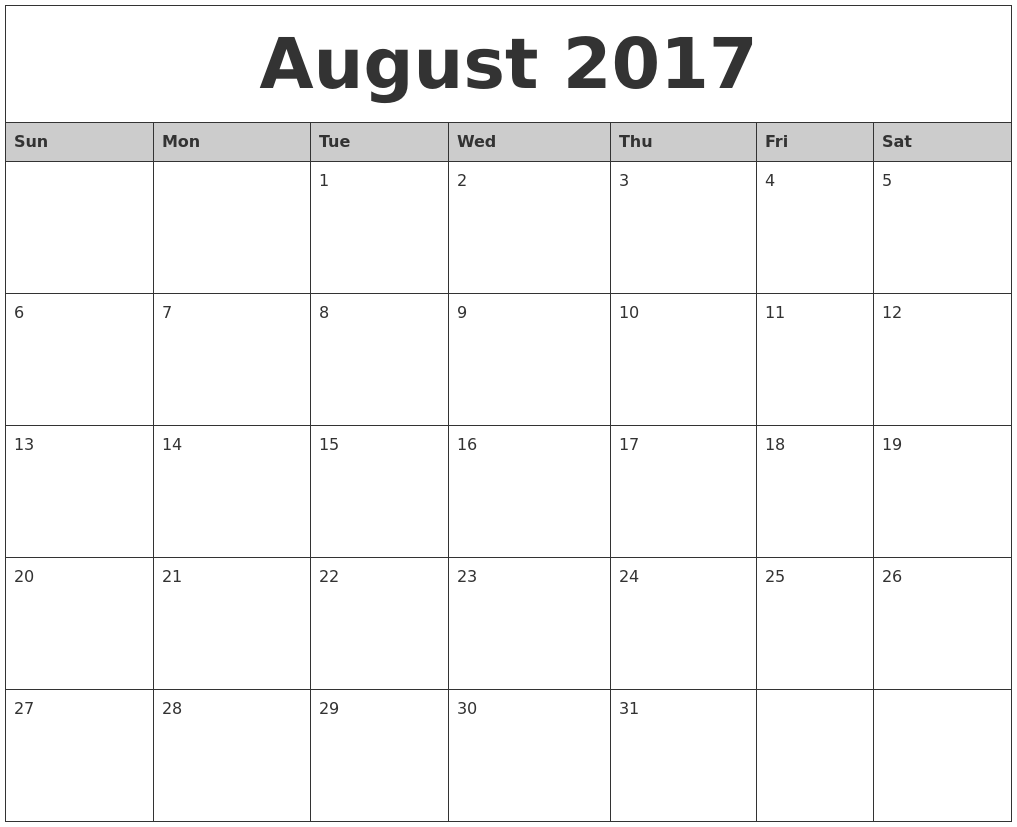 printable monthly calendars 2017