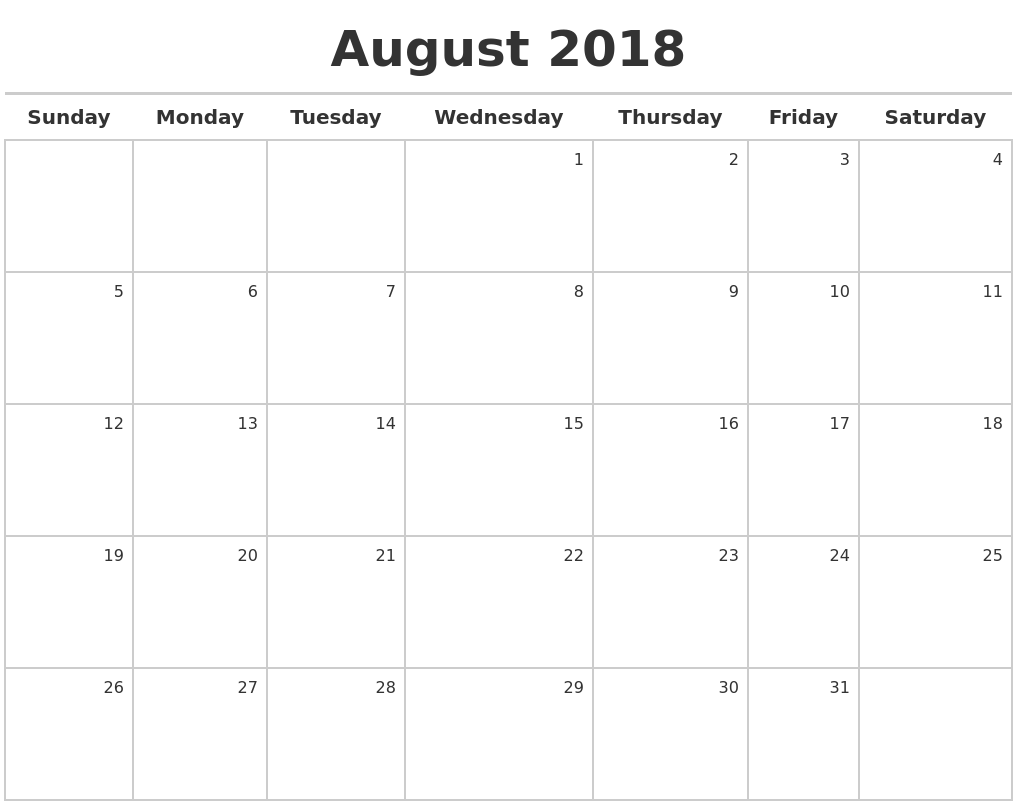 calendar creator 2018