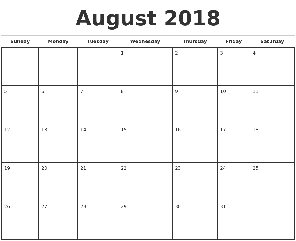 2018 Monthly Calendar Template July 2018 Monthly Calendar Template Ooumwl