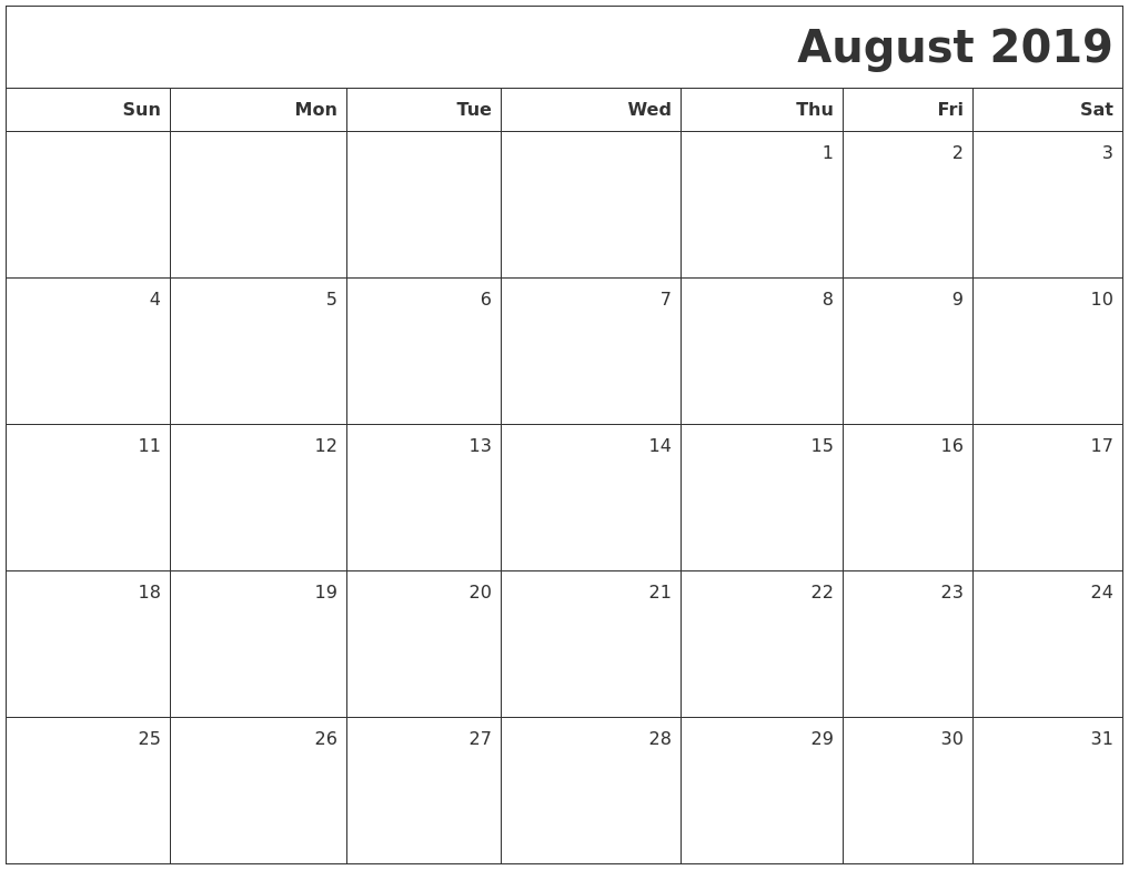 october 2019 word calendar blank word calendar