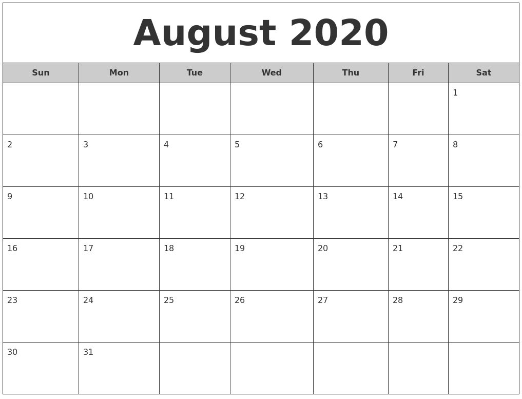 november 2020 create calendar print a calendar august 2020
