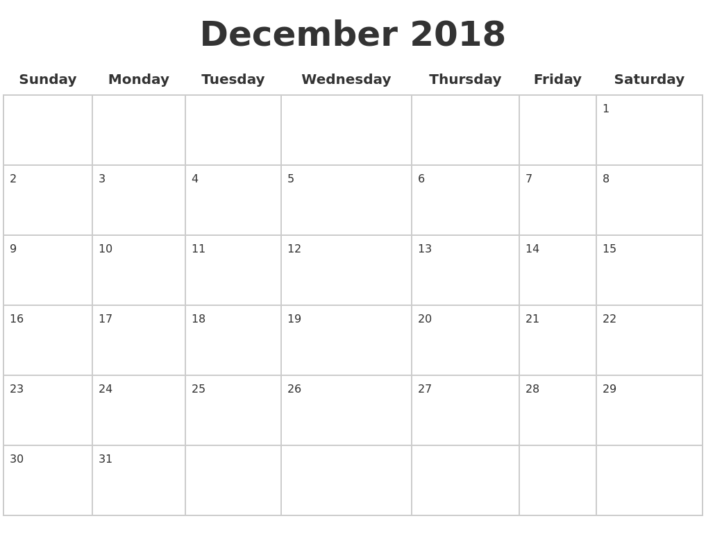 december-2018-blank-calendar-pages