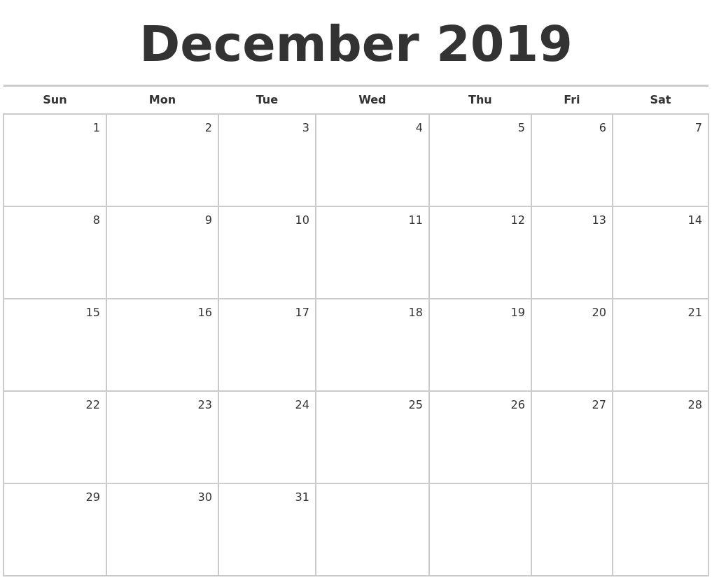 december-2019-blank-monthly-calendar