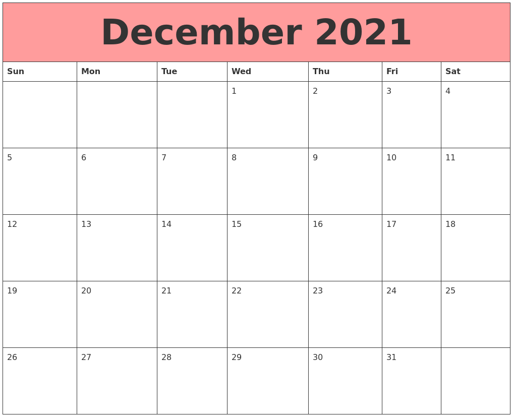 December 2021 Calendars That Work