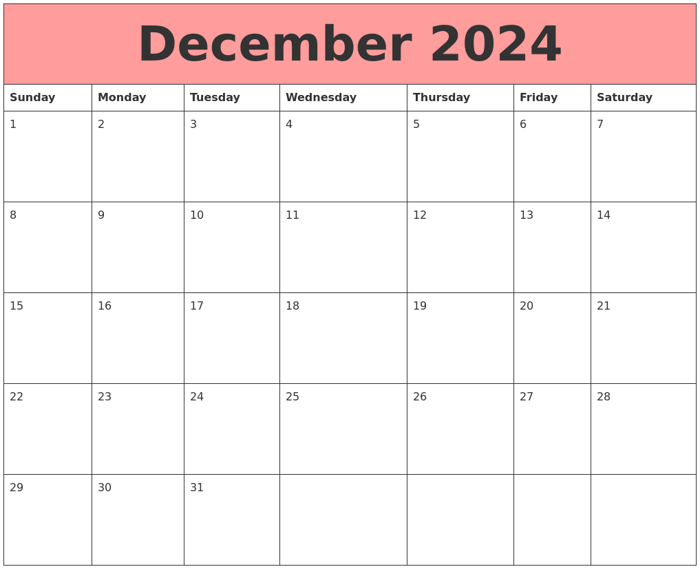 December 2024 Calendars That Work