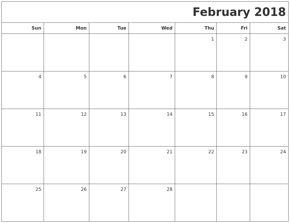 online calendar 2018 printable