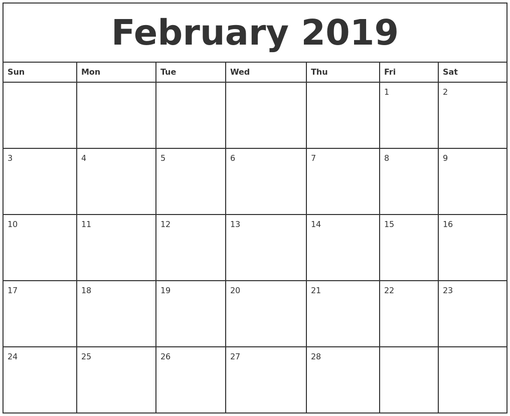 calendar montly