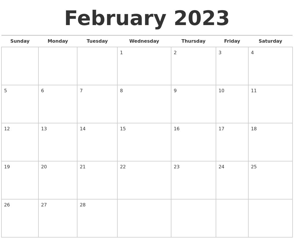February 2023 Calendars Free
