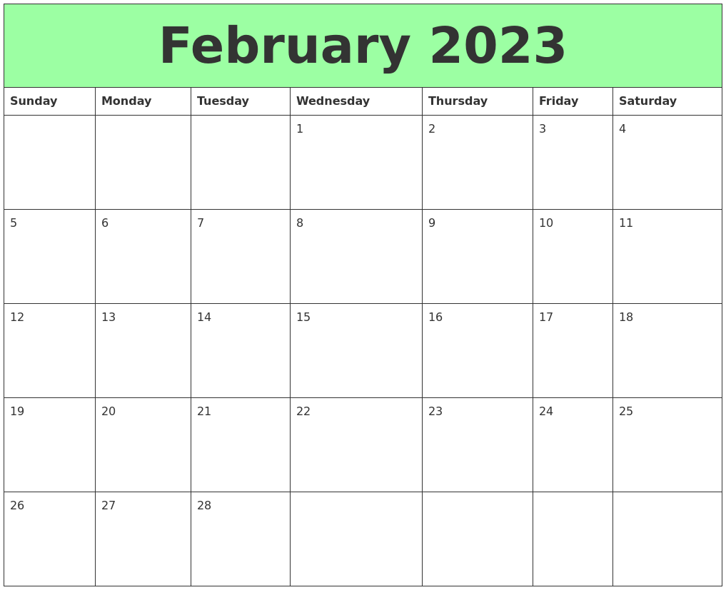 February 2023 Printable Calendars