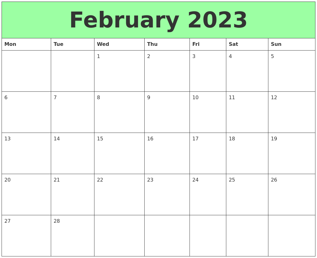 February 2023 Printable Calendars