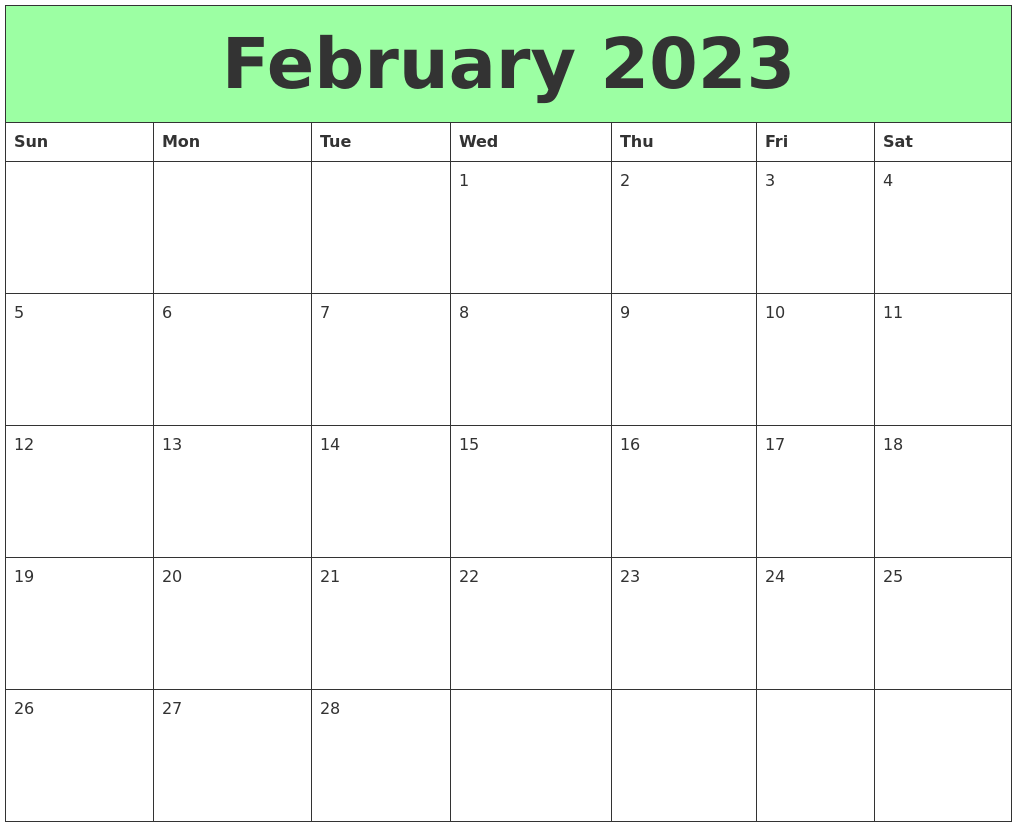 February 2023 Printable Calendars