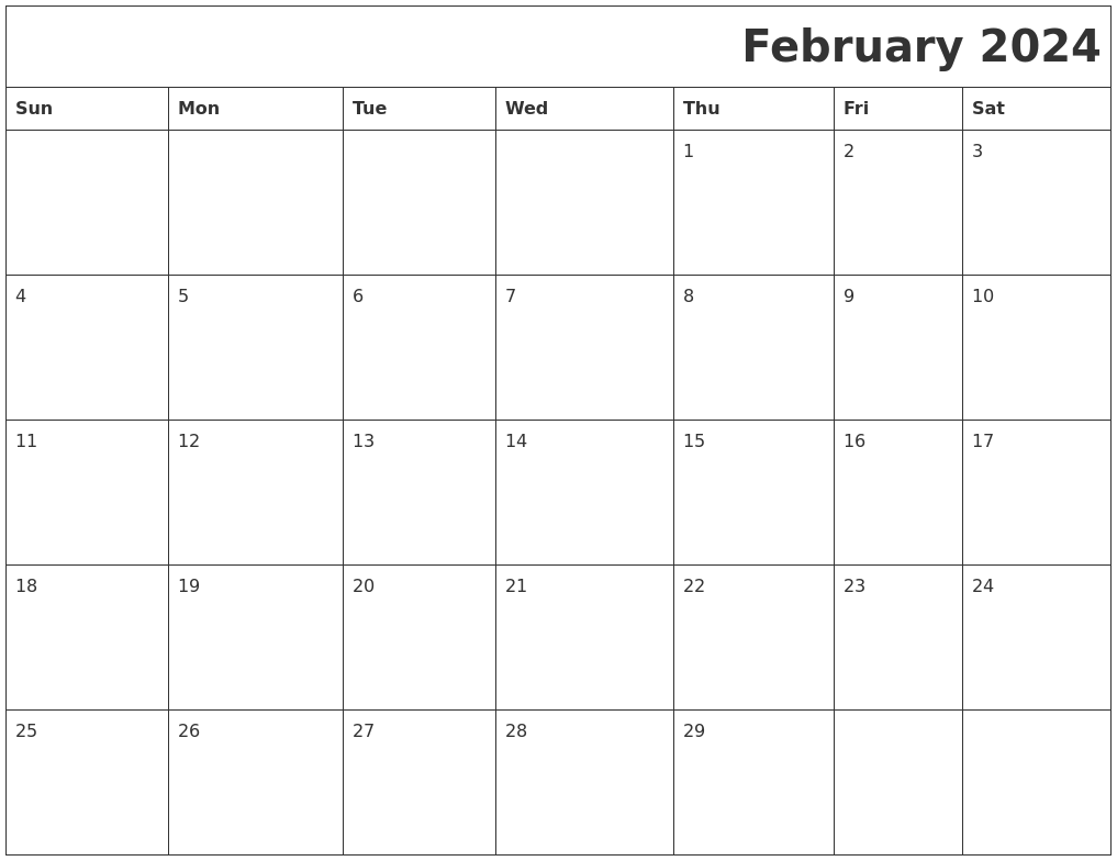 February 2024 Download Calendar