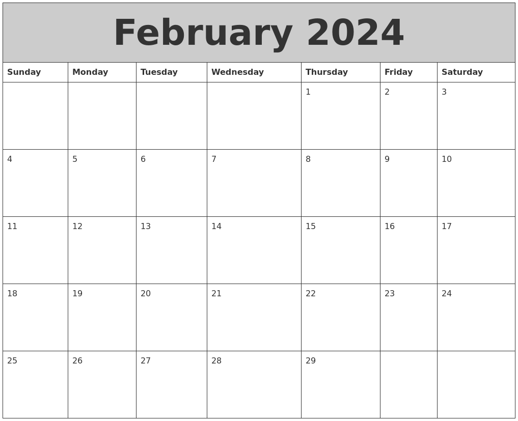 February 2024 My Calendar