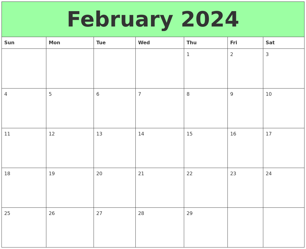 February 2024 Printable Calendars