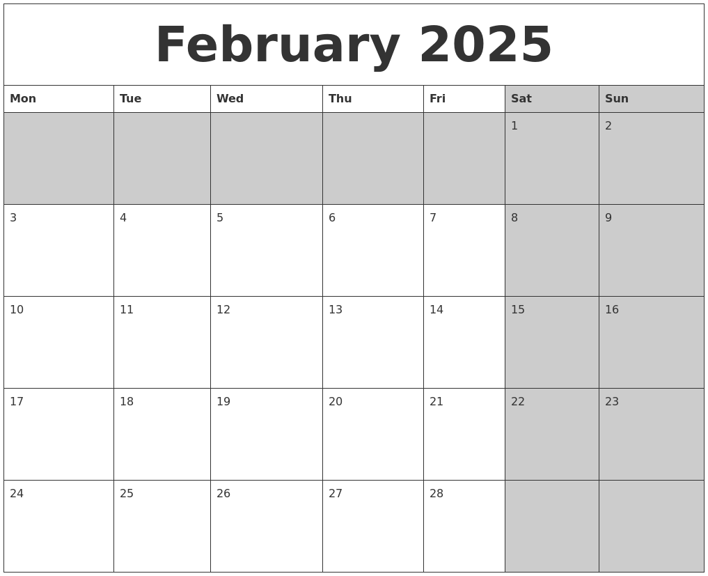 february-2025-calanders