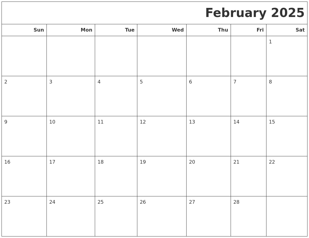 February 2025 Calendars To Print