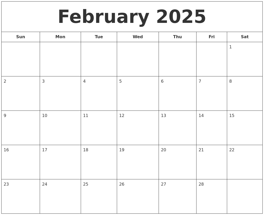 April 2025 Calendar Template