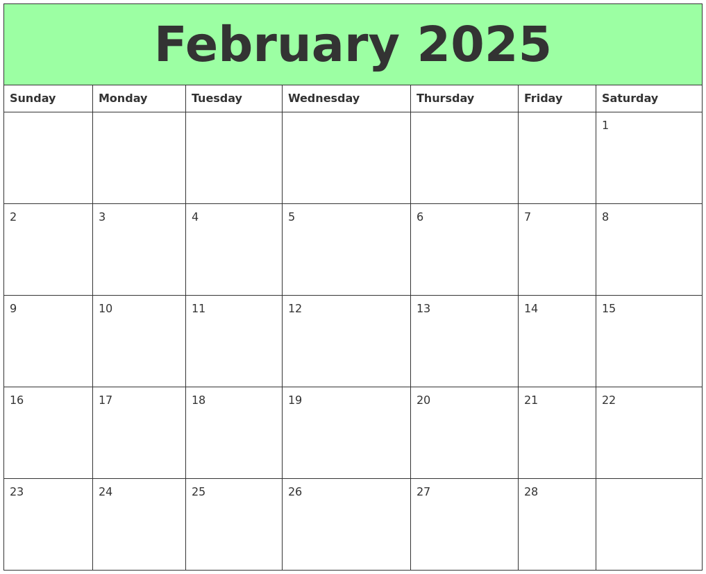 February 2025 Printable Calendars