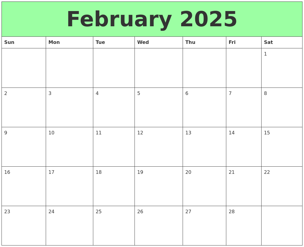 February 2025 Printable Calendars