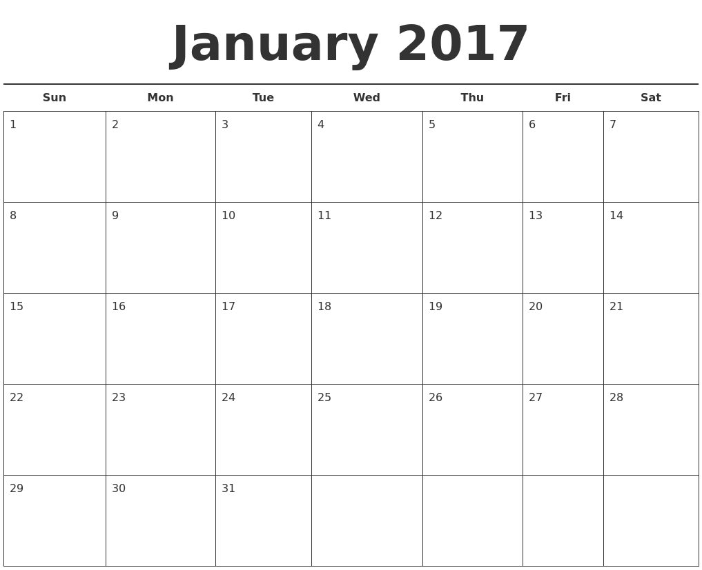 december calendar template