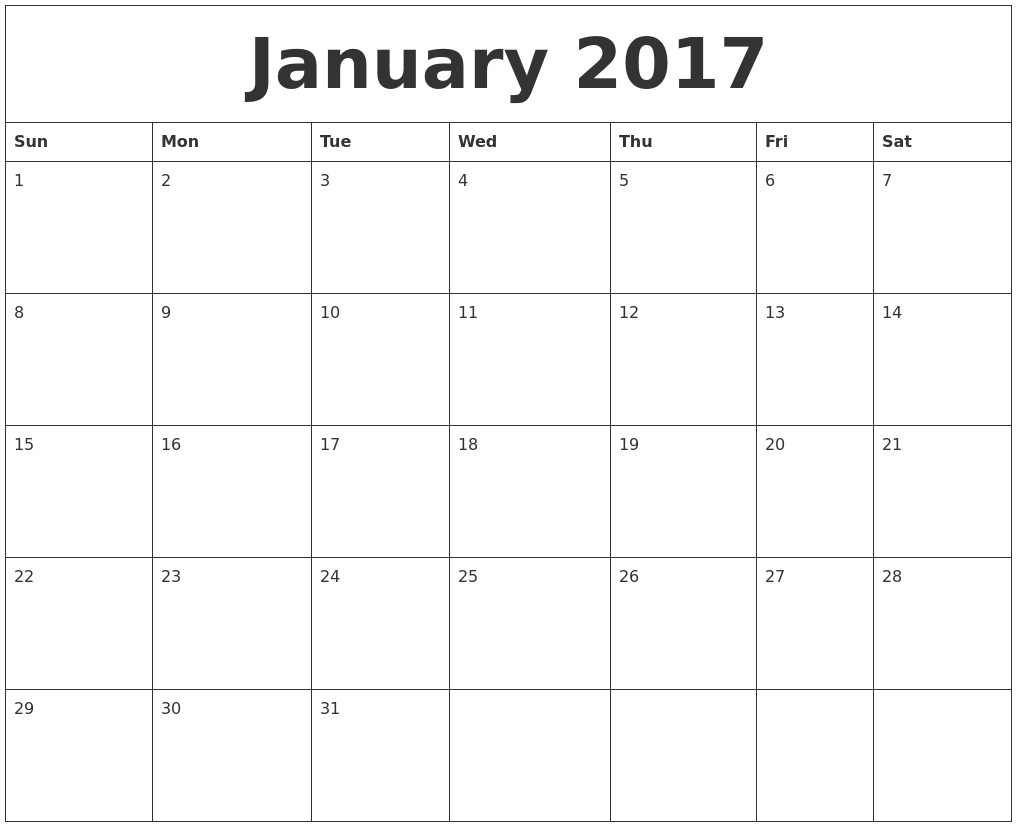 how to make calendar 2017