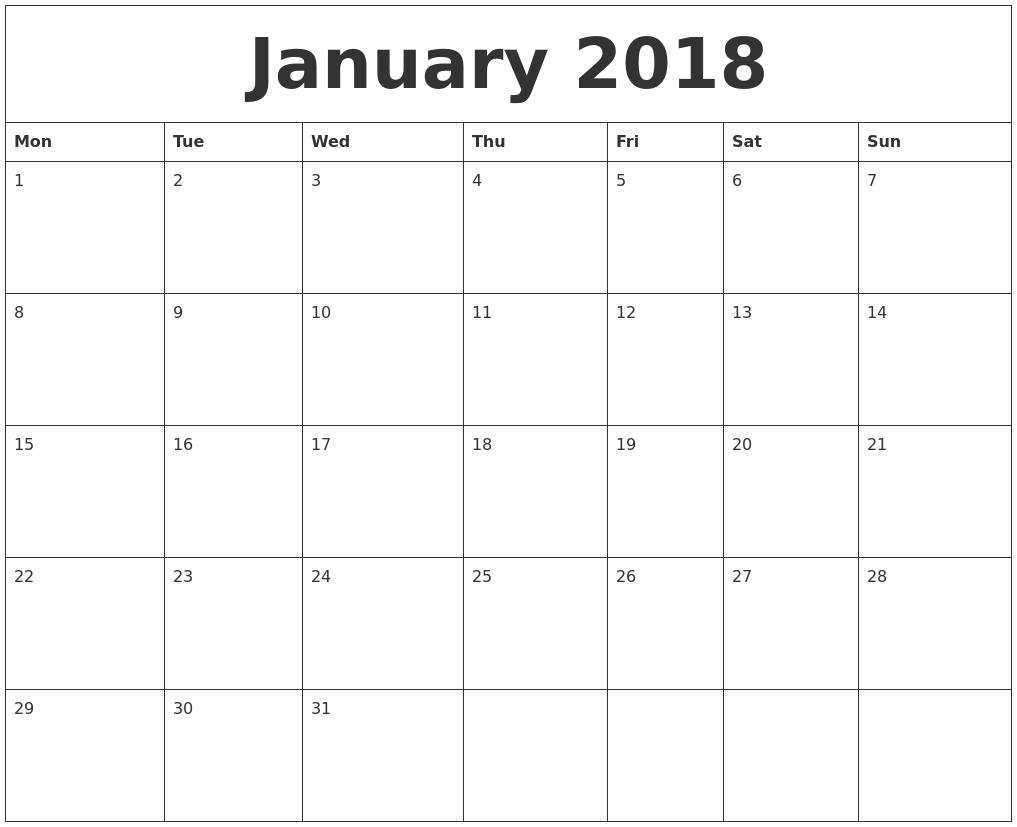printable calendar 2018 word