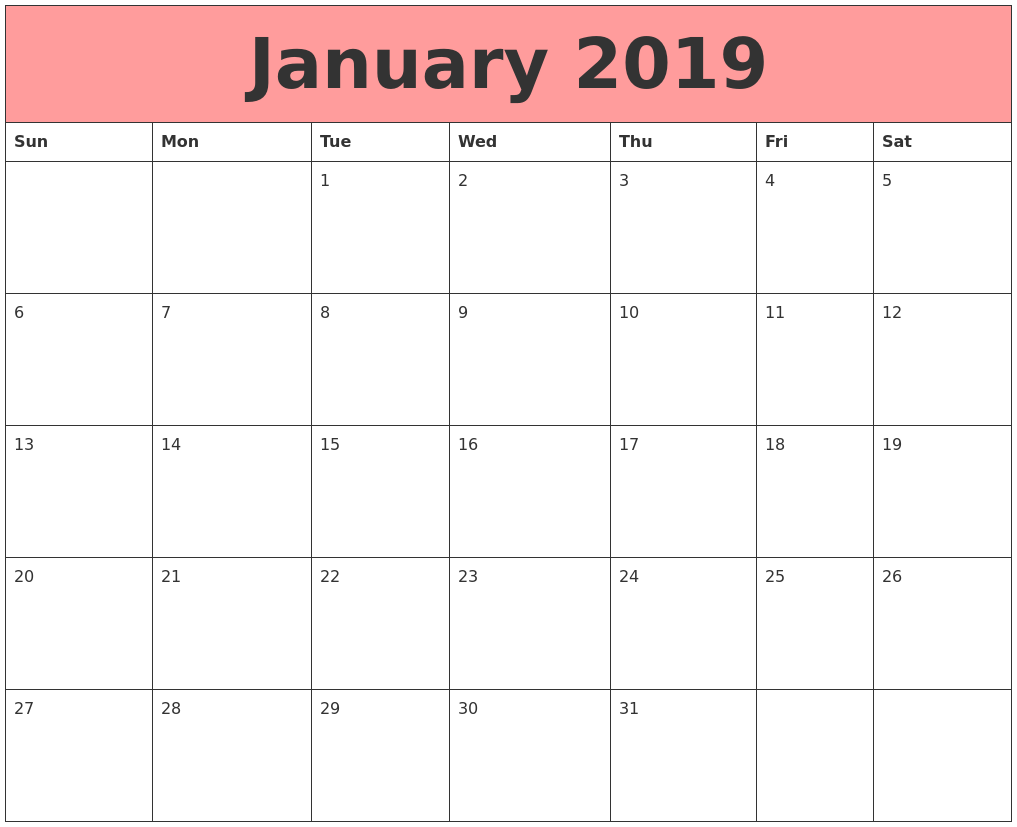2019 and 2020 Free Printable Calendars