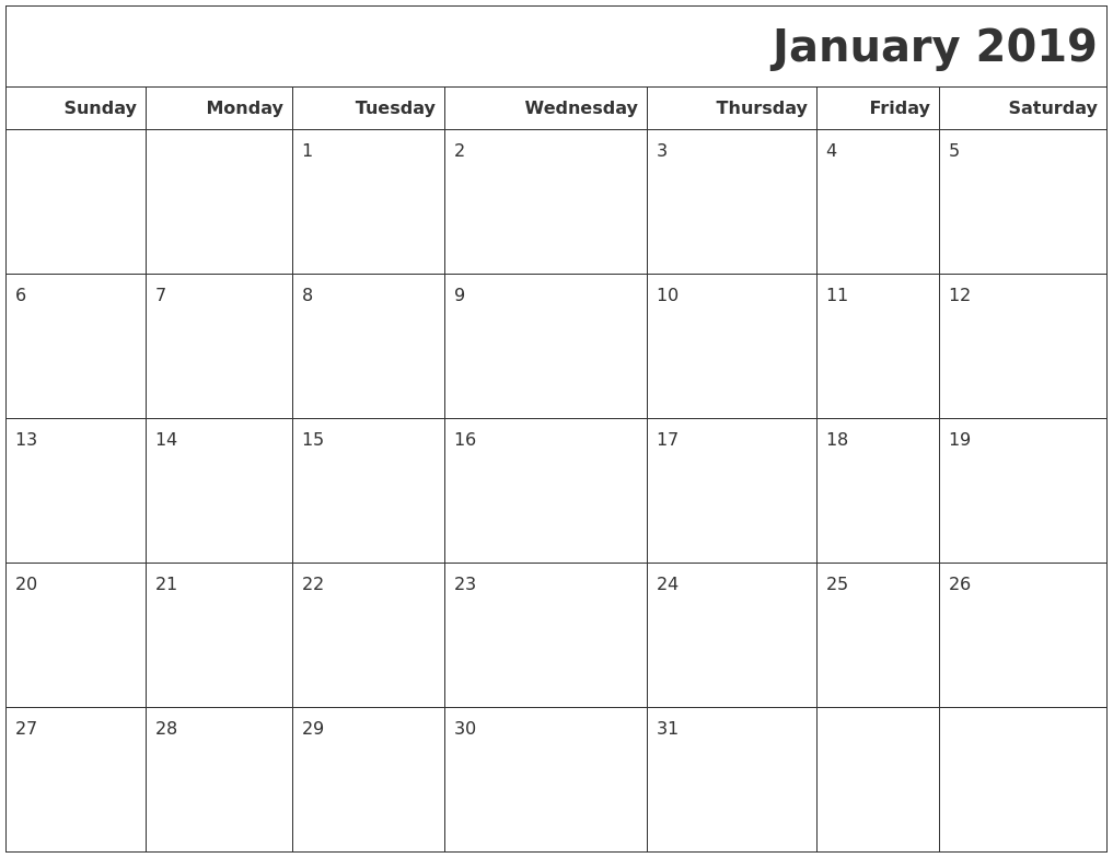 daily calendar january 2018