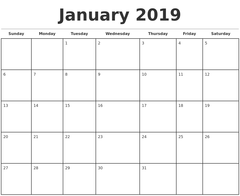 monthly calendar template
