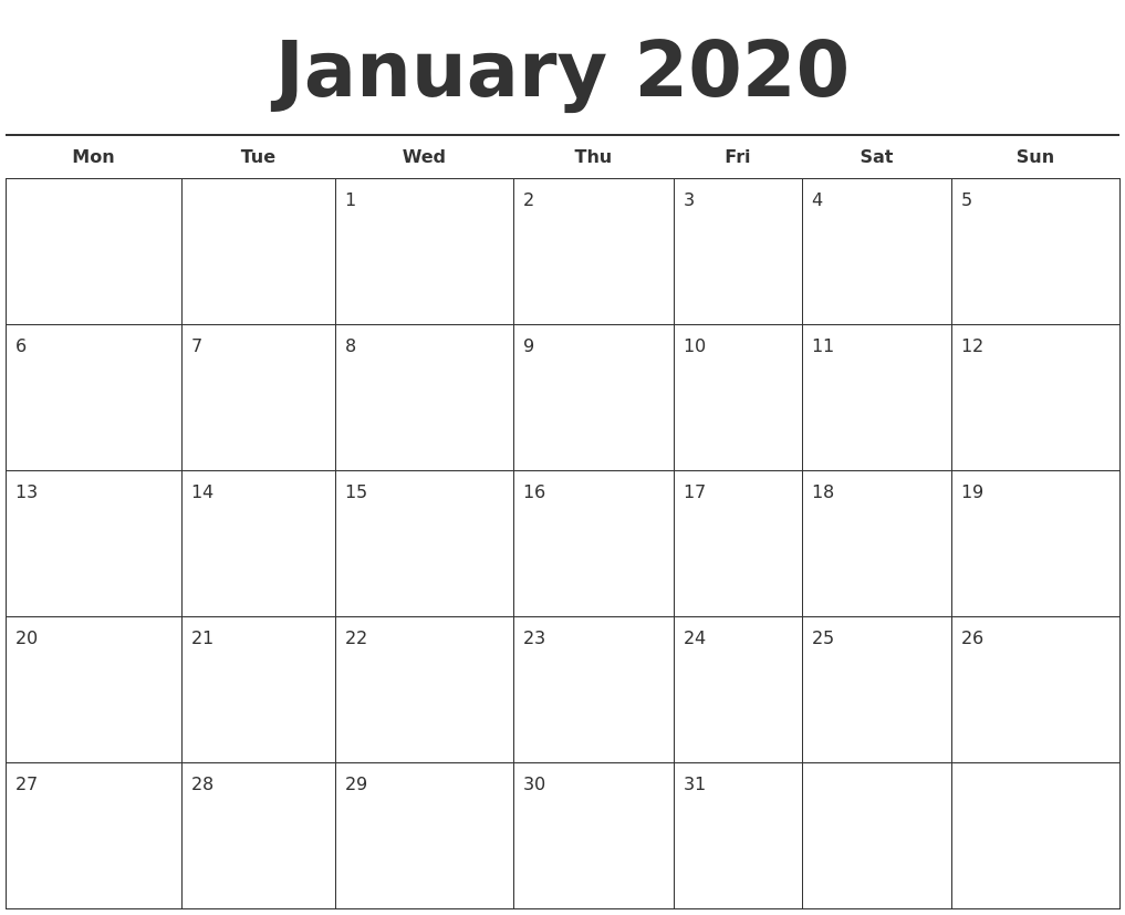 calendar template printable