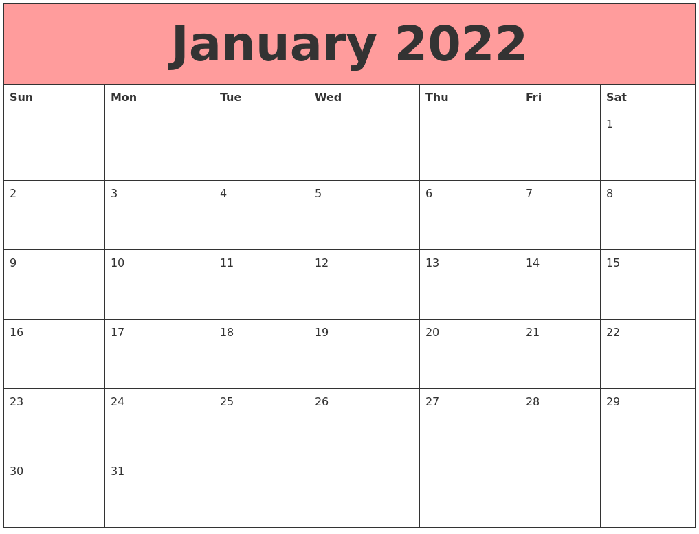 January 2022 Calendars That Work