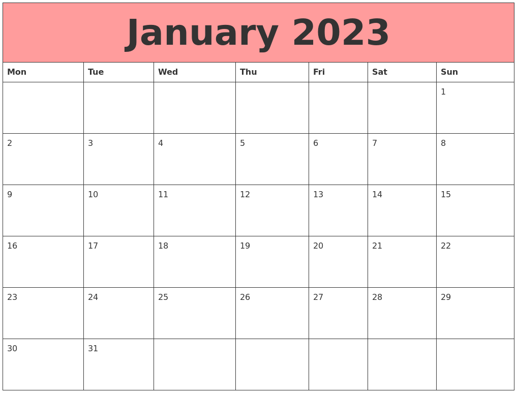 January 2023 Calendars That Work