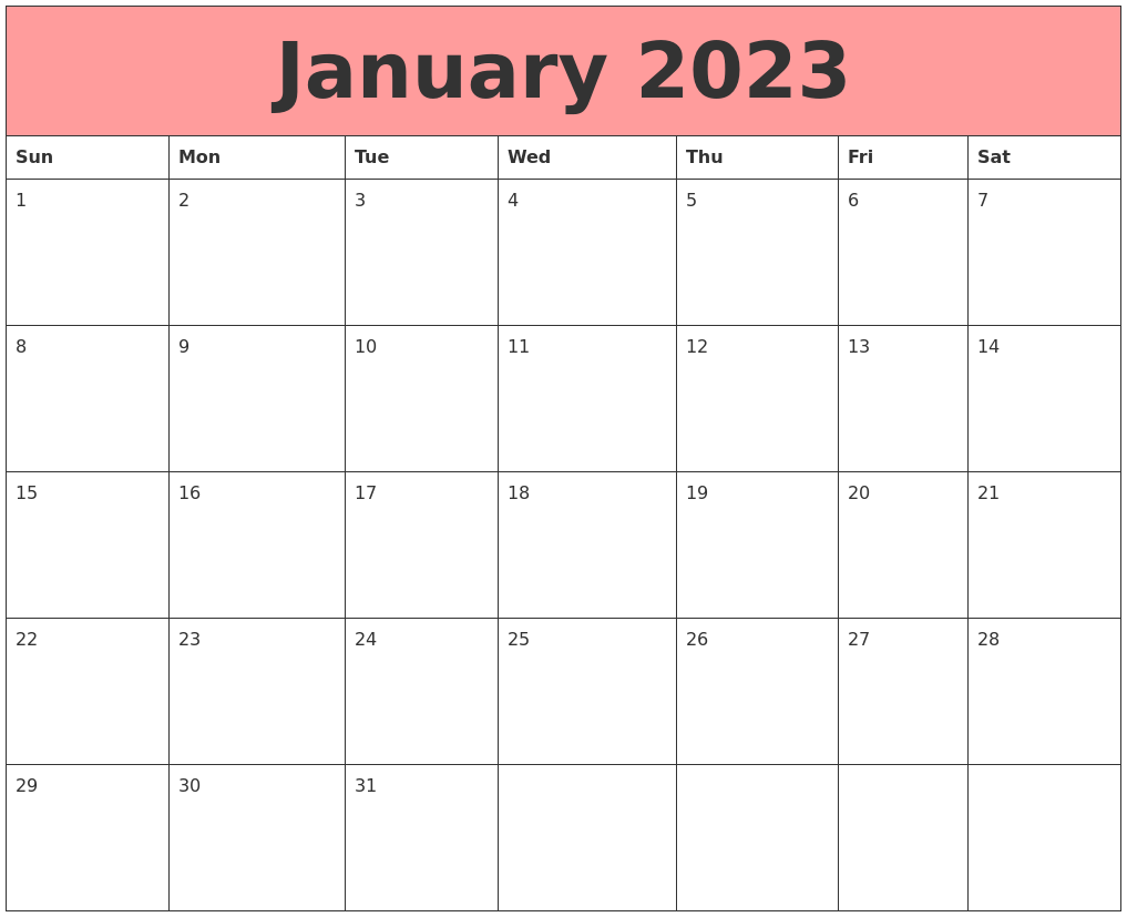 January 2023 Calendars That Work