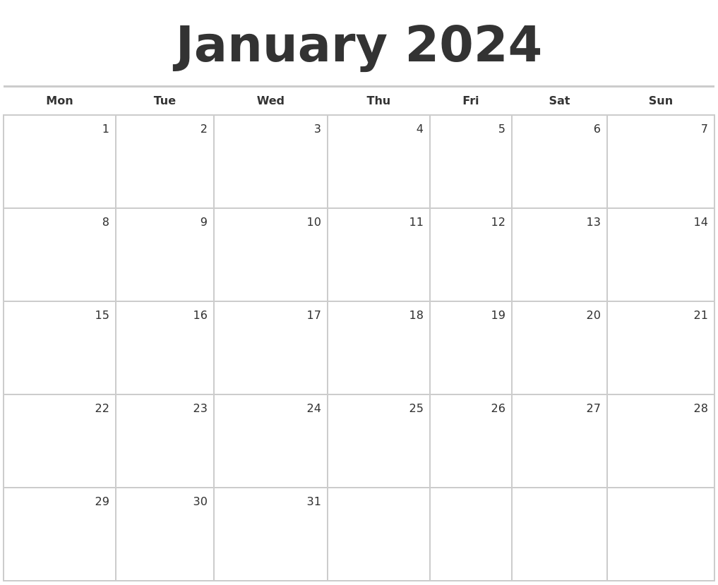 January 2024 Calendar Calendarpedia Cool Latest List Of Calendar