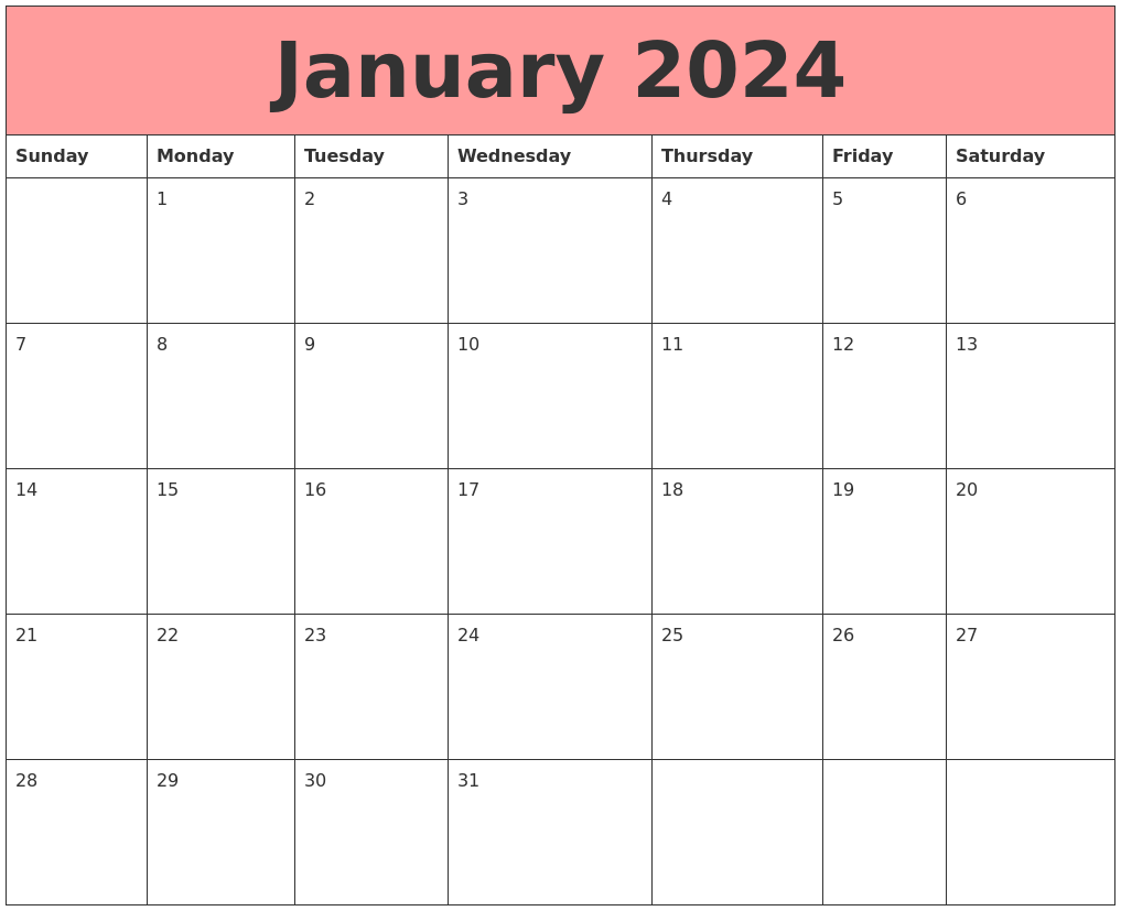 January 2024 Calendars That Work