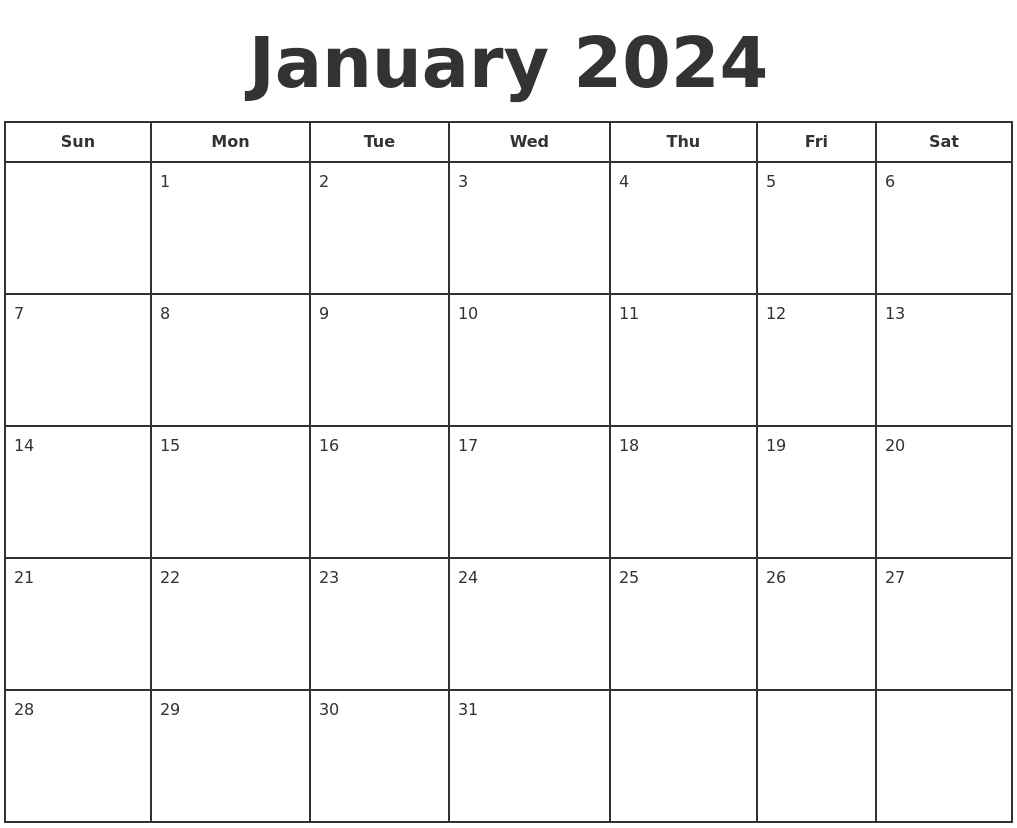 Calendar Clipart January 2024 Calendar 2024 All Holidays