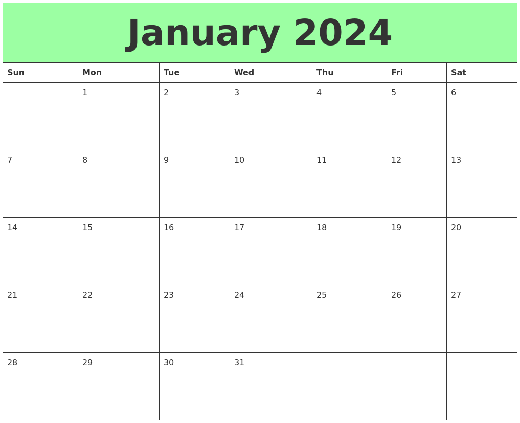 January 2024 Printable Calendars