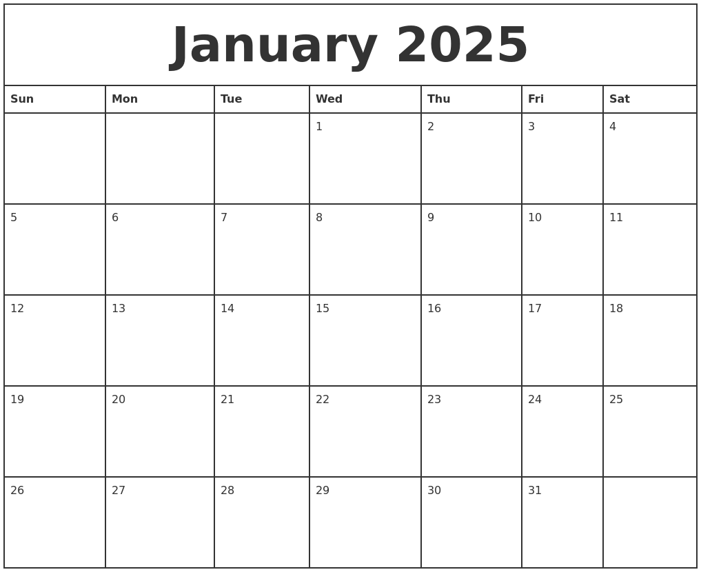 January 2025 Calendar Singapore Bank2home